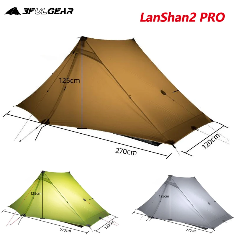 3F UL GEAR LanShan 2 Pro Tent Ultralight Double Layer 3/4 Season 20D Nylon Waterproof Camping Outdoor pyramid Hiking Tent