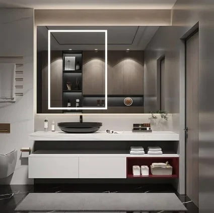 Bathroom Cabinet Combination, Bathroom Sink, Solid Wood Washbasin, Intelligent Mirror on Basin, Modern and Minimalist New