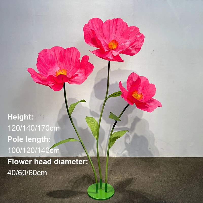 Bruiloft Kunstbloemen Papier Klaproos Bloem Muur Tuin Decoratie Fotografie Props Etalage Feestartikelen Home Decor