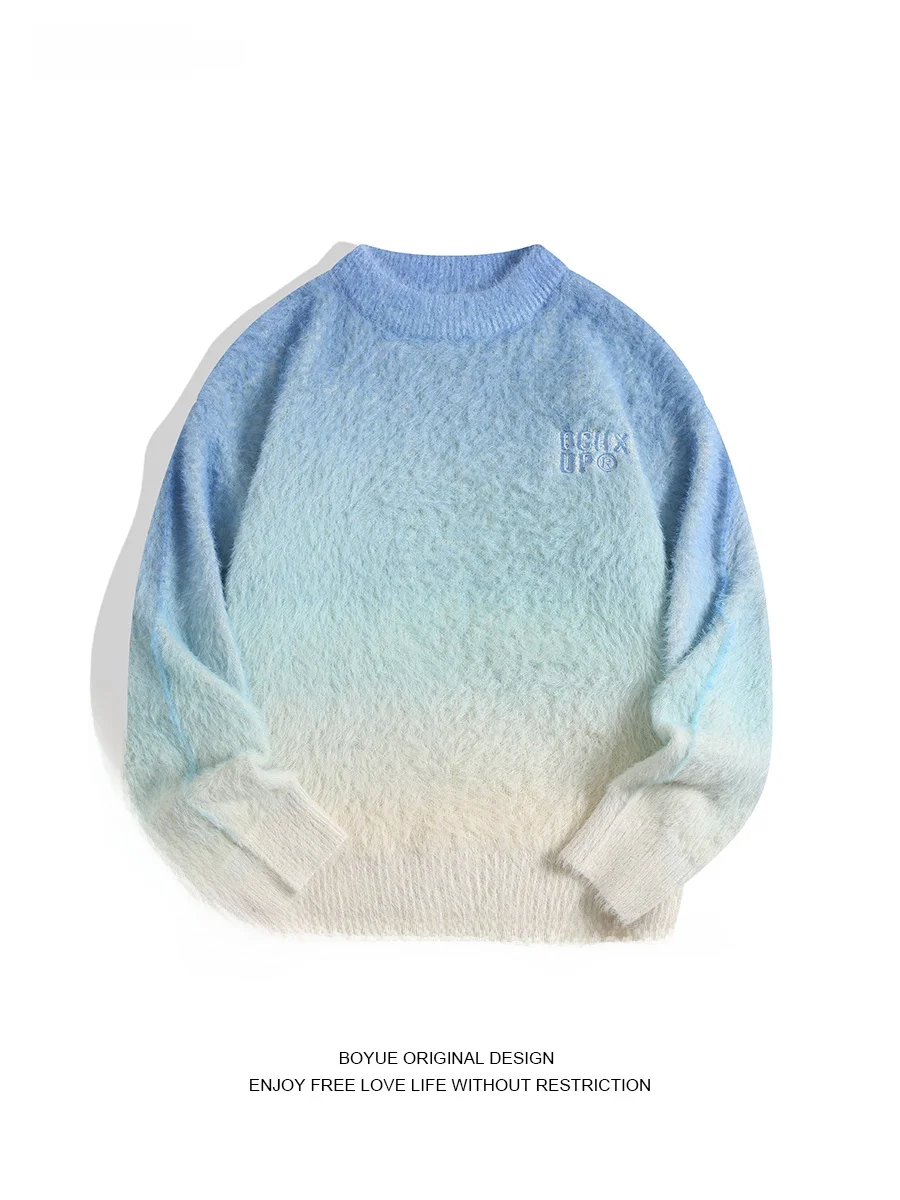 

Boyue adient Color Mink Velvet Knitwear Soft Cozy ex Sweater round Ne Long Sve Casual Loose Fit Teen Faion