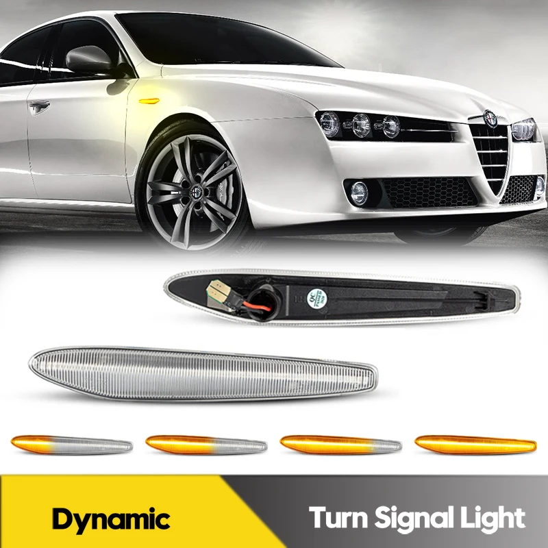 

2Pcs For Alfa Romeo 159 2006-2012 LED Dynamic Side Marker Light Turn Signal Lamps For Alfa Romeo Brera Spider Car Accessories