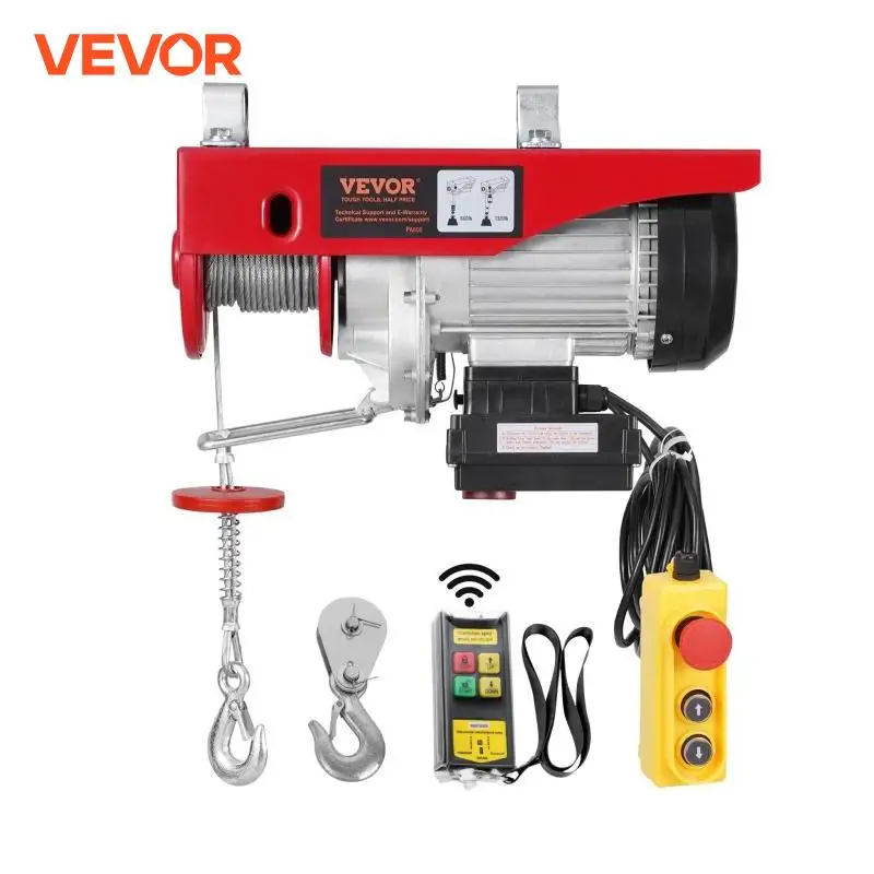 رافعة رافعة كهربائية VEVOR 1320 رطلًا مع ارتفاع رفع كابل واحد لاسلكي بطول 328 قدمًا   رافعة رفع ونش كهربائي للمصنع