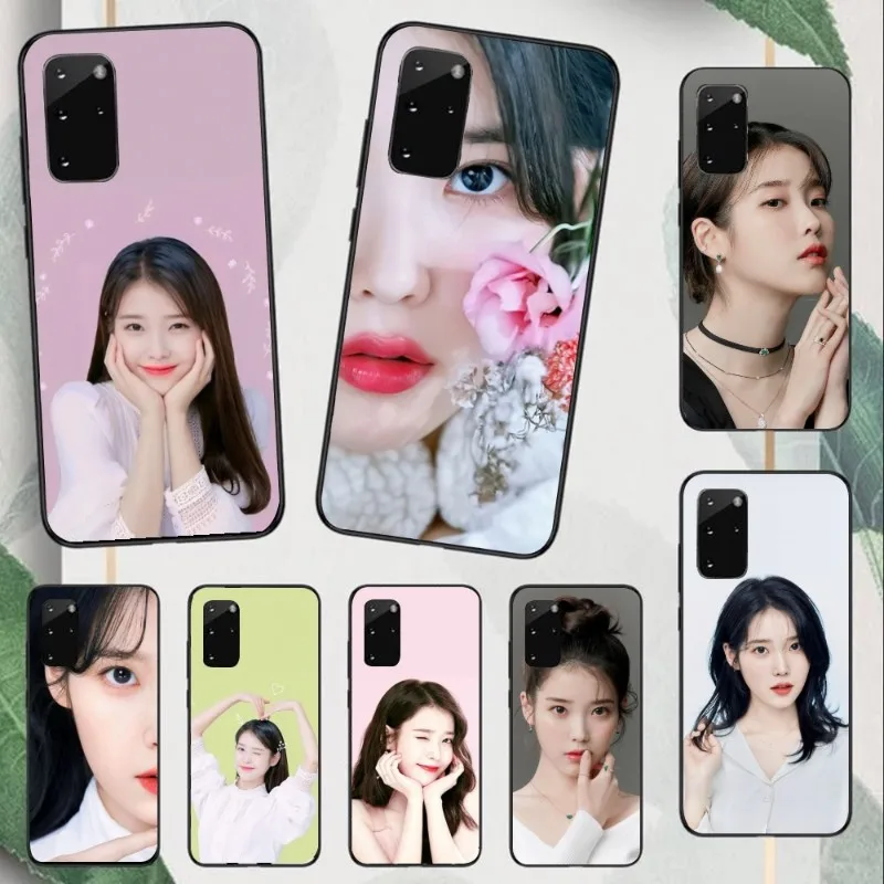 IU Lee JiEun Smart Phone Case for Samsung Note 9 10 20 Plus Pro Ultra J6 J5 J7 J8 Black Soft Phone Cover Funda