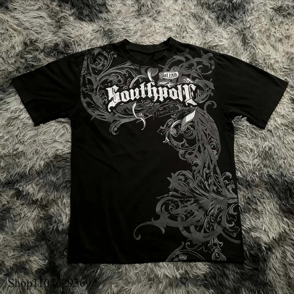 

2025 New Classic Y2K Gothic Style T-shirt Print T Shirt High Street Shirts Gothic Round Neck Cotton Tops New Men Women T Shirt