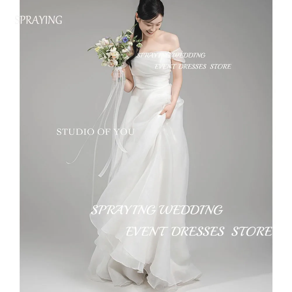 

SPRAYING Simple A-line Dress Wedding Photoshoot Sweetheart Sling Floor-Length long Bridal Gown Corset Back Party Formal Gowns