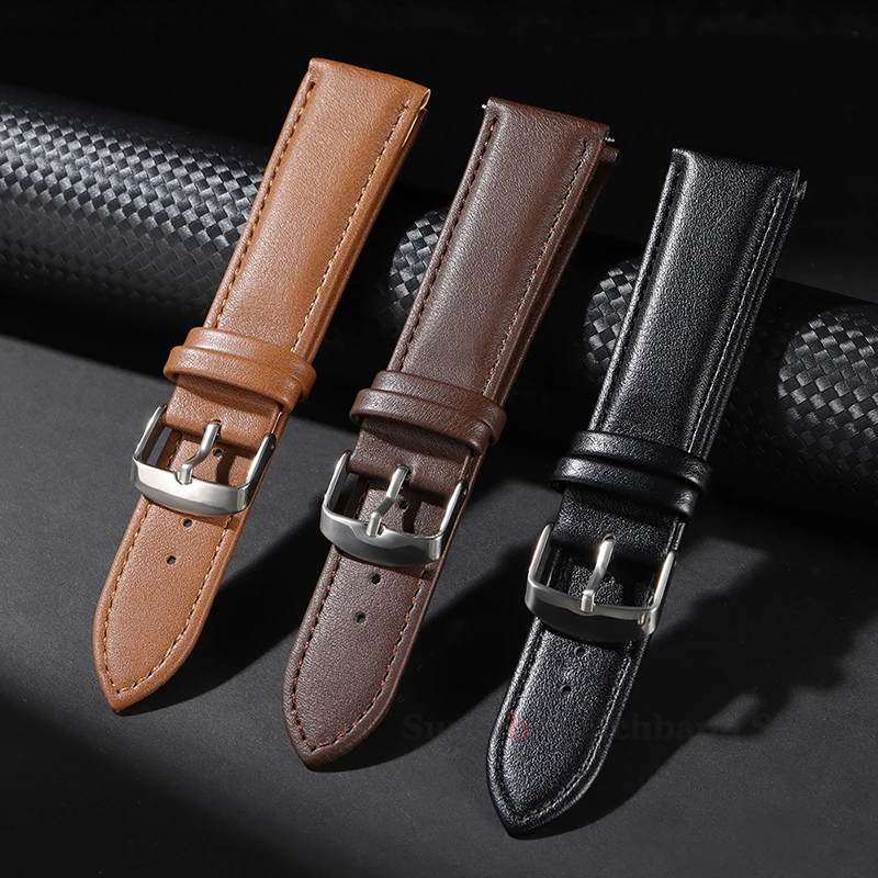 Ремешок для часов из воловьей кожи 18 мм, 20 мм, 22 мм, браслет из телячьей кожи, универсальный сменный браслет, аксессуары для мужчин и женщин