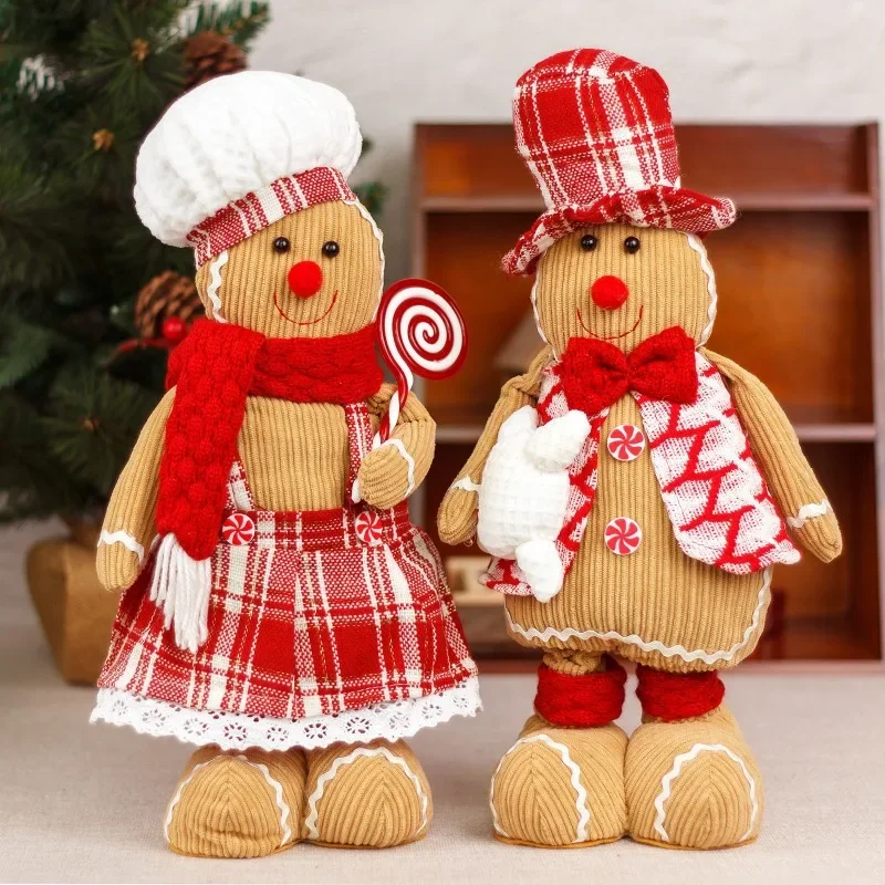 Stretching Gingerbread Man Doll Couple Doll Christmas Standing Decoration