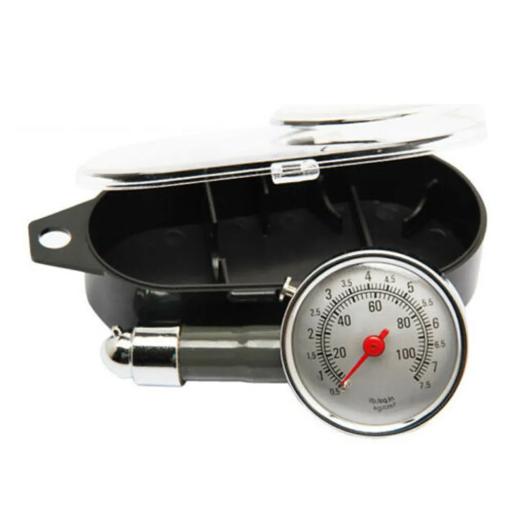 Swivel Chuck Tire Pressure Gauge 0-100 PSI with Protective Cage and Dual Scale Reading for Cars Trucks SUVs RVs and Motorcycles