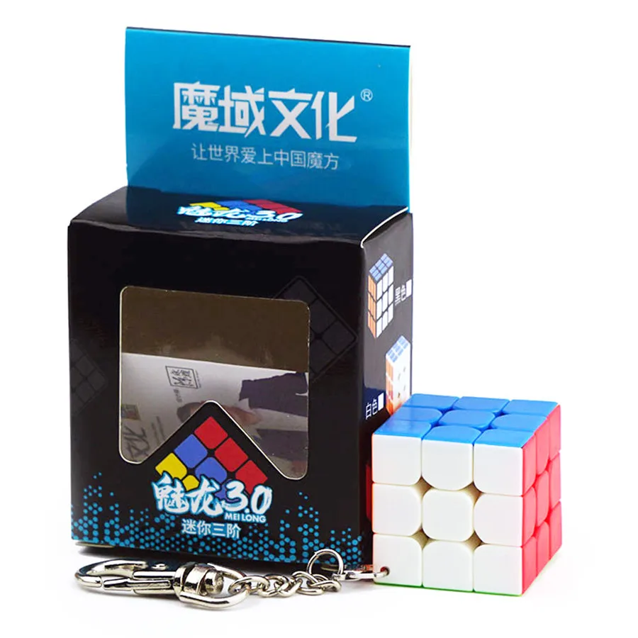 Moyu meilong cubo mágico mini 3.0cm 3.5cm saco pingente cubo mágico com chaveiro para brinquedos promocionais e presentes
