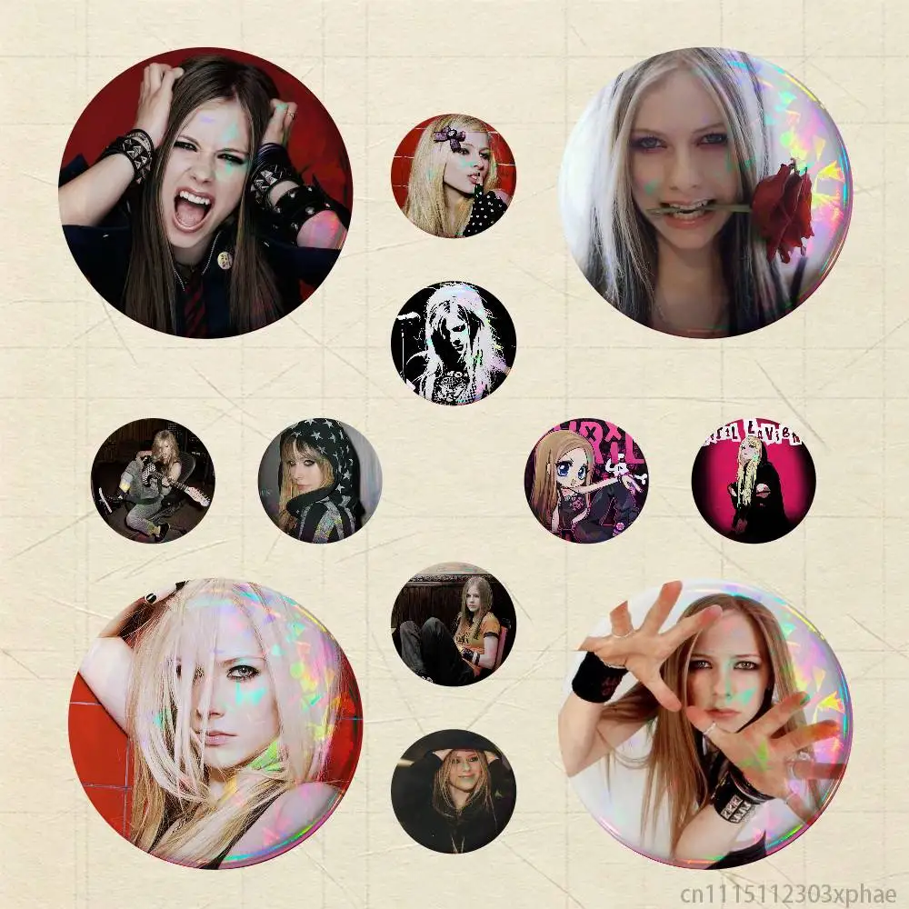 A-Avril Punk L-Lavigne Badges 25 32 44 58 75 mm Round Customizable Wholesale Fan goods Self-made fan freebies