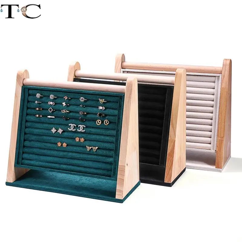 Solid Wood Vertical Jewelry Display Rack Ring Display Rack Jewelry Storage Rack Ear Stud Display Rack Necklace Display Rack