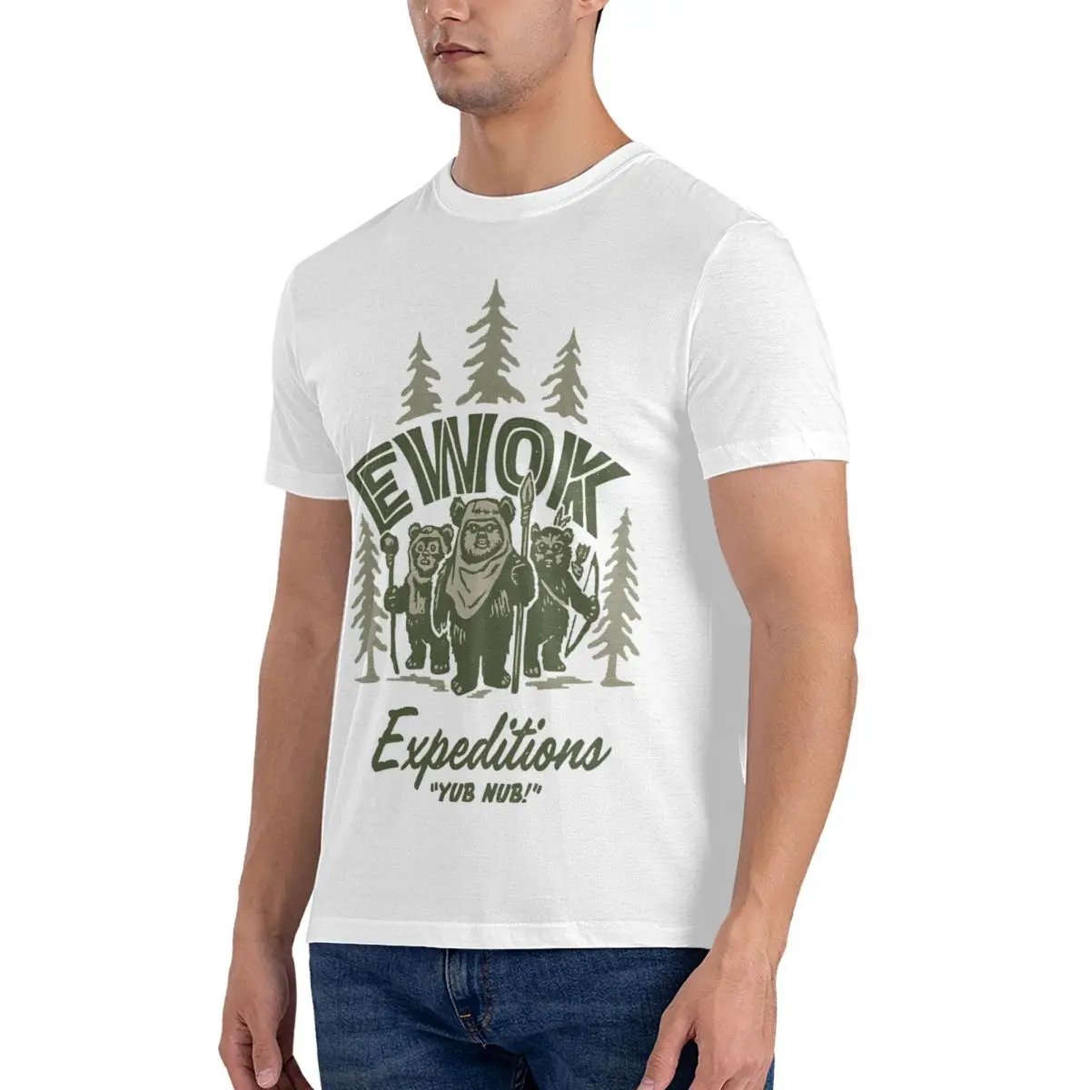 Endor-Wicket W. Warrick Men's T Shirt Ewoks Vintage Tee Shirt Short Sleeve Crew Neck T-Shirt Cotton Printed Clothing