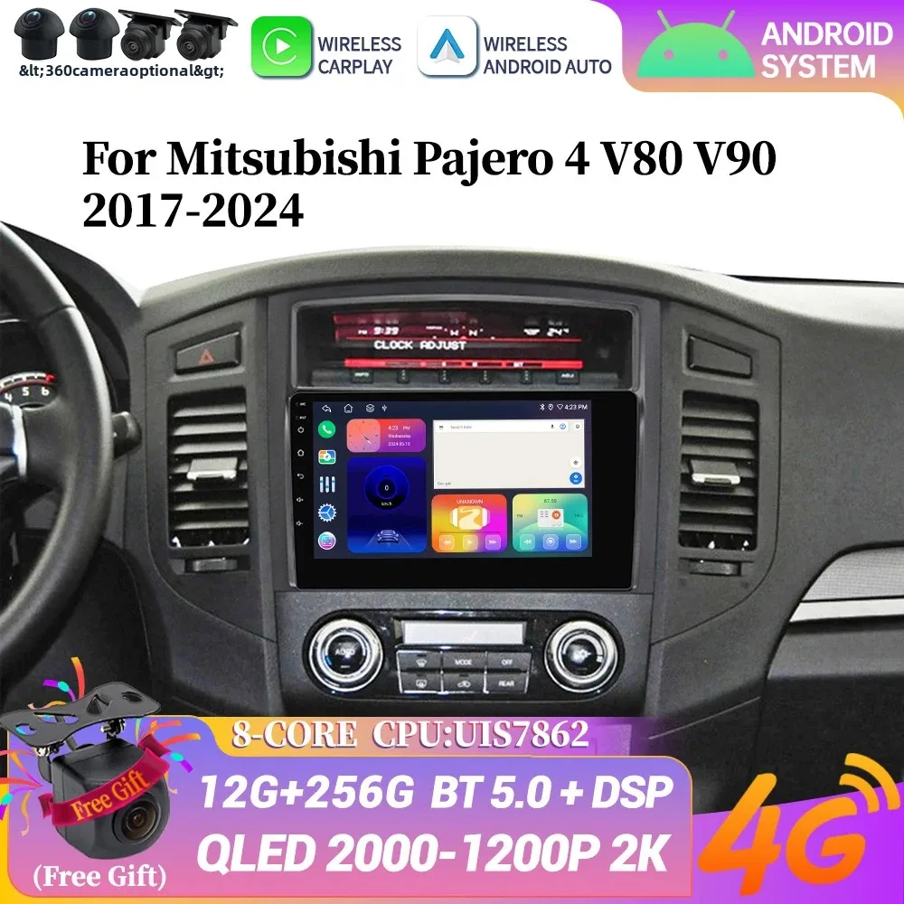 

Android 14 для Mitsubishi Pajero 4 V80 V90 2017-2024 4G беспроводной Bluetooth Carplay стерео экран автомобильный радиоприемник мультимедийная навигация