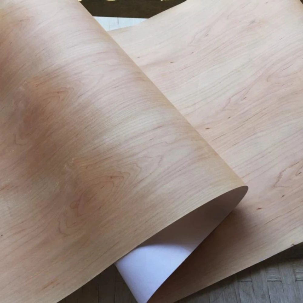 L:2.5meters Width:250-550mm T:0.3mm Natural Canadian White Maple Splicing Wood Veneer High End Fashionable thin slice