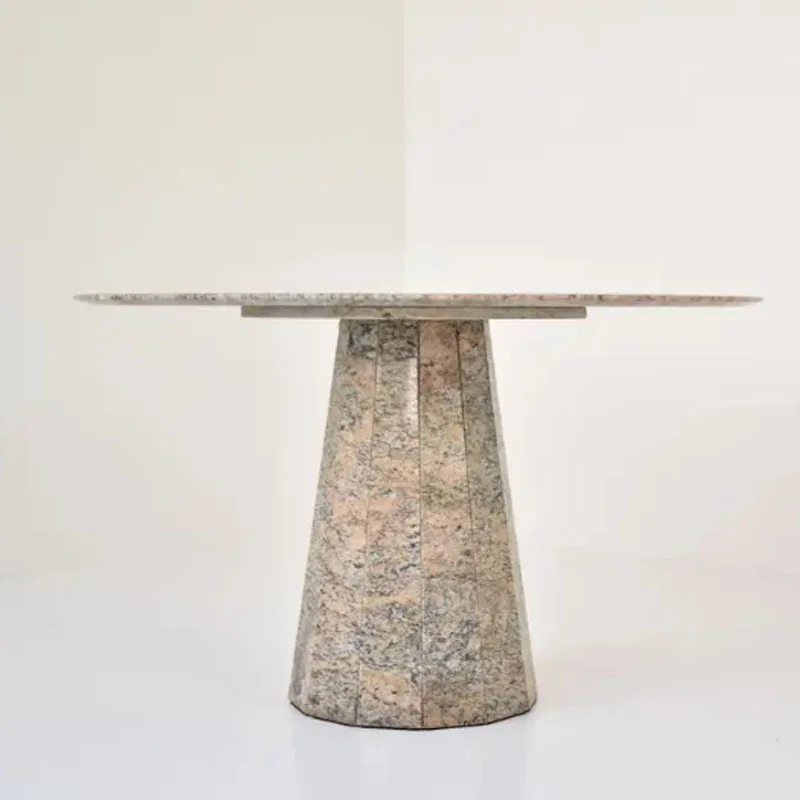 Vintage Granite Dining Table Round Table Villa Table Small Apartment Outdoor