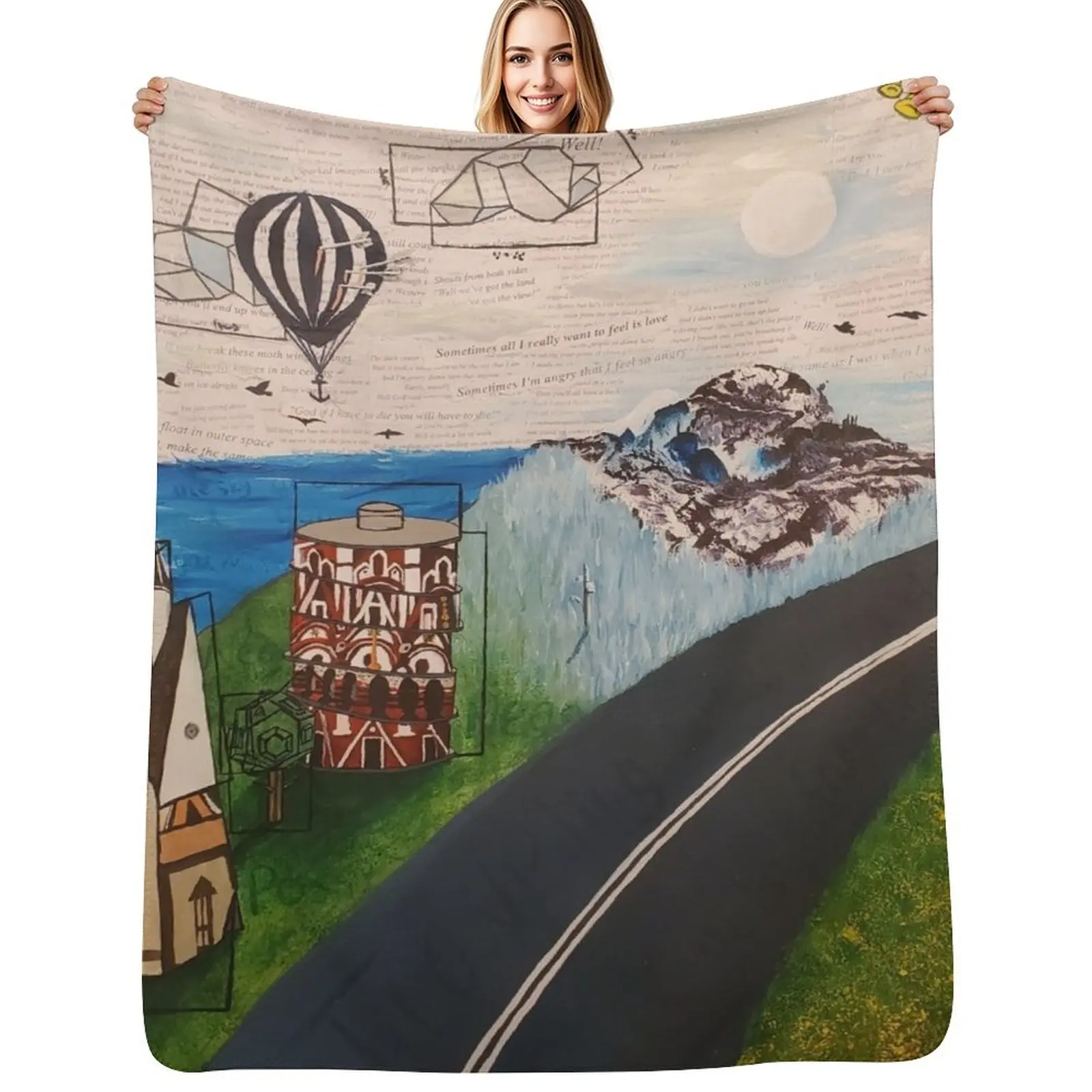 Watercolor Weekend - Modest Mouse tribute Throw Blanket Portable Lightweight Blanket for Travel Camping
