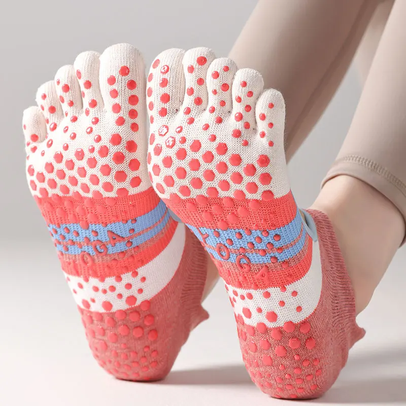 

Five-finger Yoga Socks Women Silicone Non-slip Cotton Sports Socks Backless Breathable Indoor Workout Gym Fitness Pilates Socks