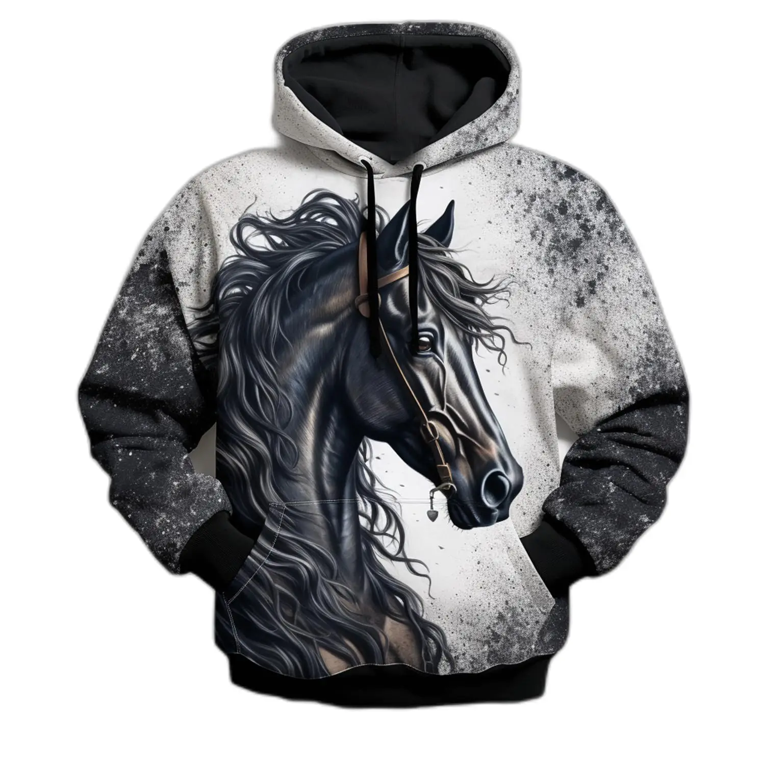 Horse Animal Graphic 3D Print Hoodies Men Women Hooded Sweatshirts Oversized Harajuku Pullover Y2K Tracksuit Coat Man Clothing