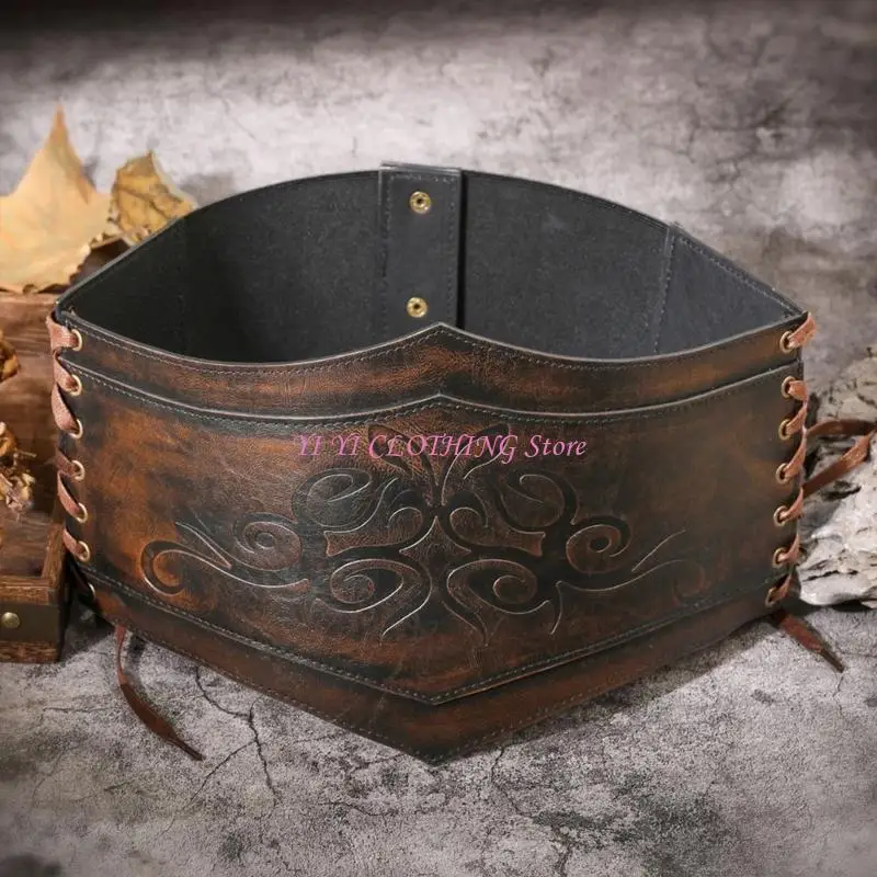 N5KF Women PU Leather Belt Historical Event Waist Strap For Theme Event Gatherings And Everyday Wear Halloween Supply
