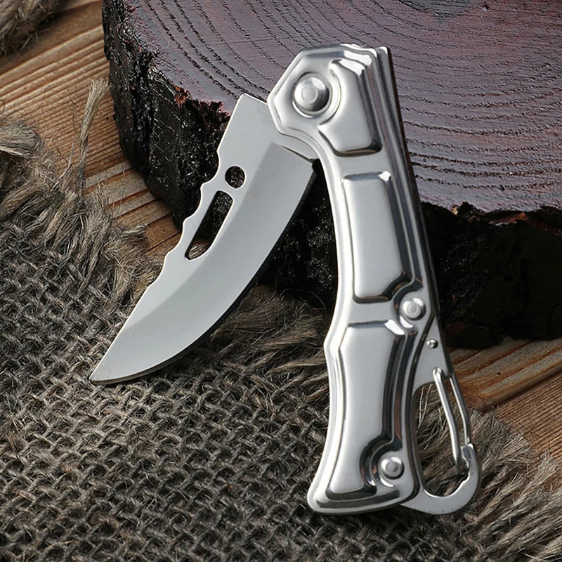 New Mini Outdoor Folding Knife Stainless Steel Camping Knife Portable Fruit Knife Key Mini Knife Popular