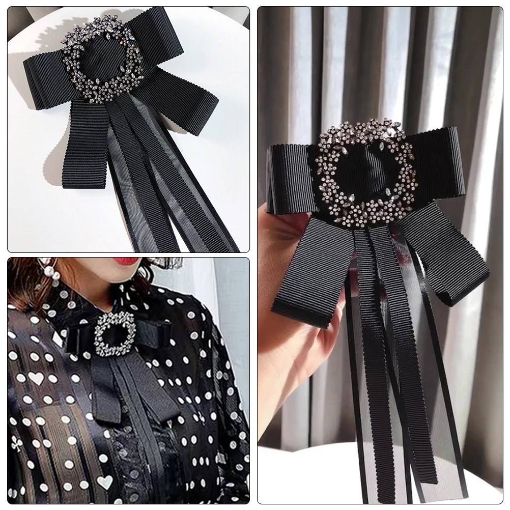 

Bow Tie Accessories Pre-tied Ties Brooch Women's Clothing Decoration Big for Black Banquet