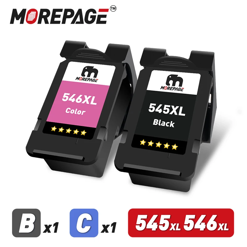 

MorePage Compatible 545 546XL Ink Cartridge Replacement For Canon 545 XL CL546 For For Pixma MG3053 MX490 MX494 MX495
