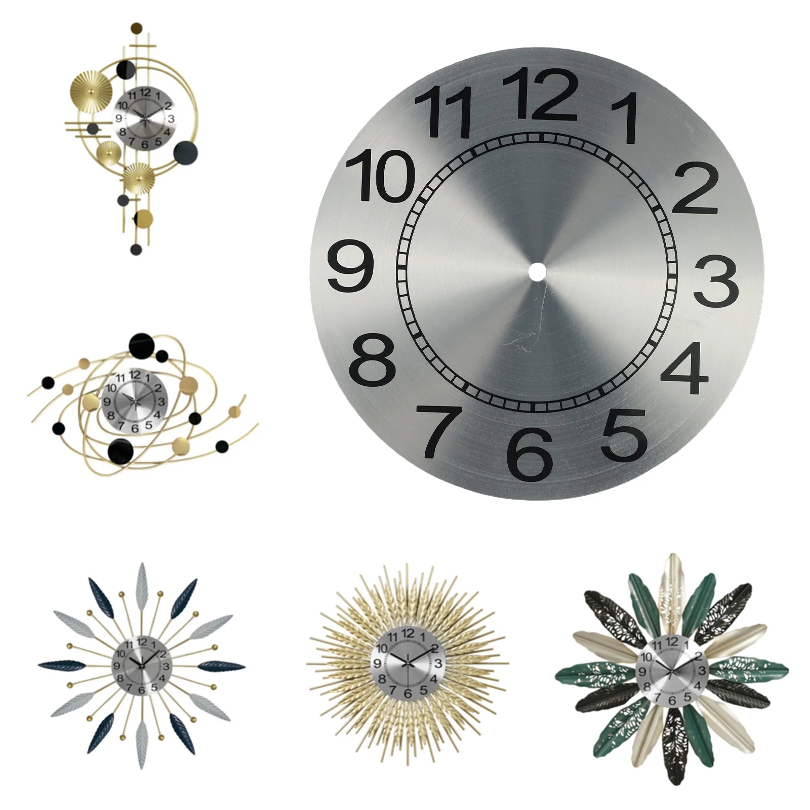 Replacement Clock Dial 9.5 Inch Clock Face DIY Quartz Wall Clock Advanced Appearance Aluminum Plate Clear Numerals