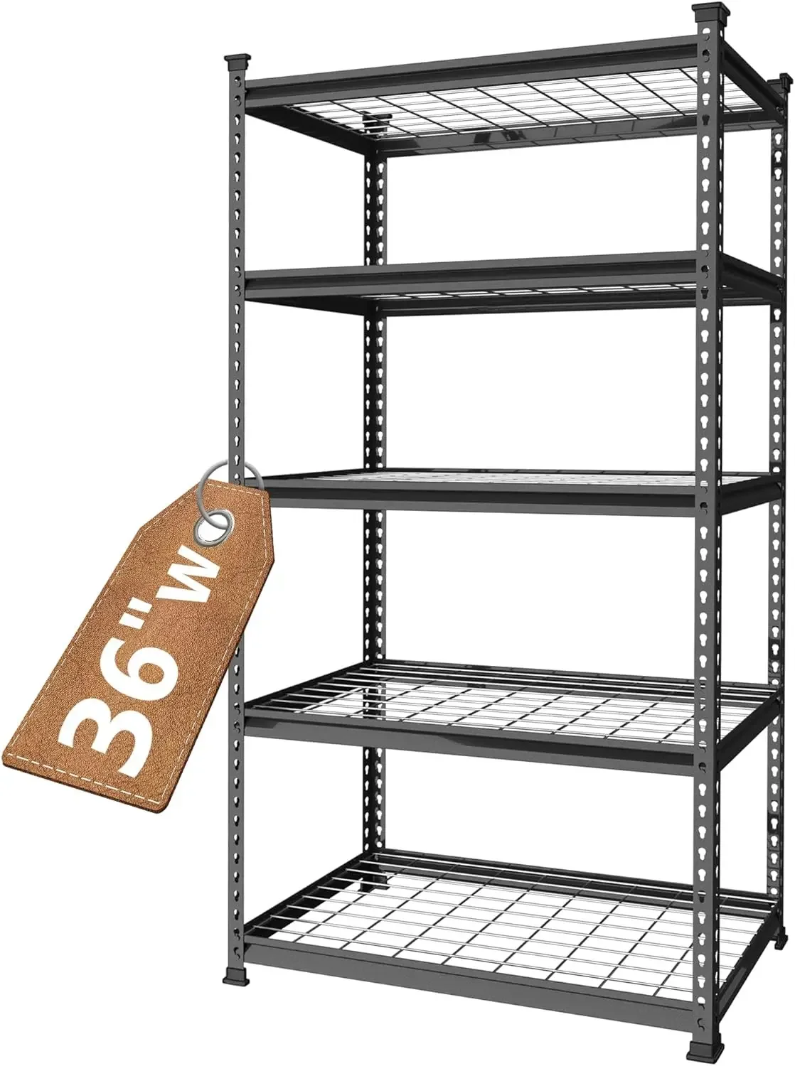 5-Tier Metal Storage Shelving Unit, 36”W x 18”D x 72”H, Adjustable Storage Rack Heavy Duty Shelf, 4000 lbs Load Capacity