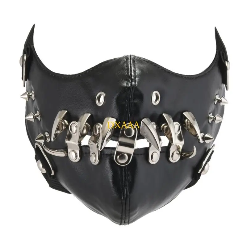 

DXAA Leather Mask,Wind Protector Motorcycle Biker Half Face Mask,Anti Dust Sport Mask