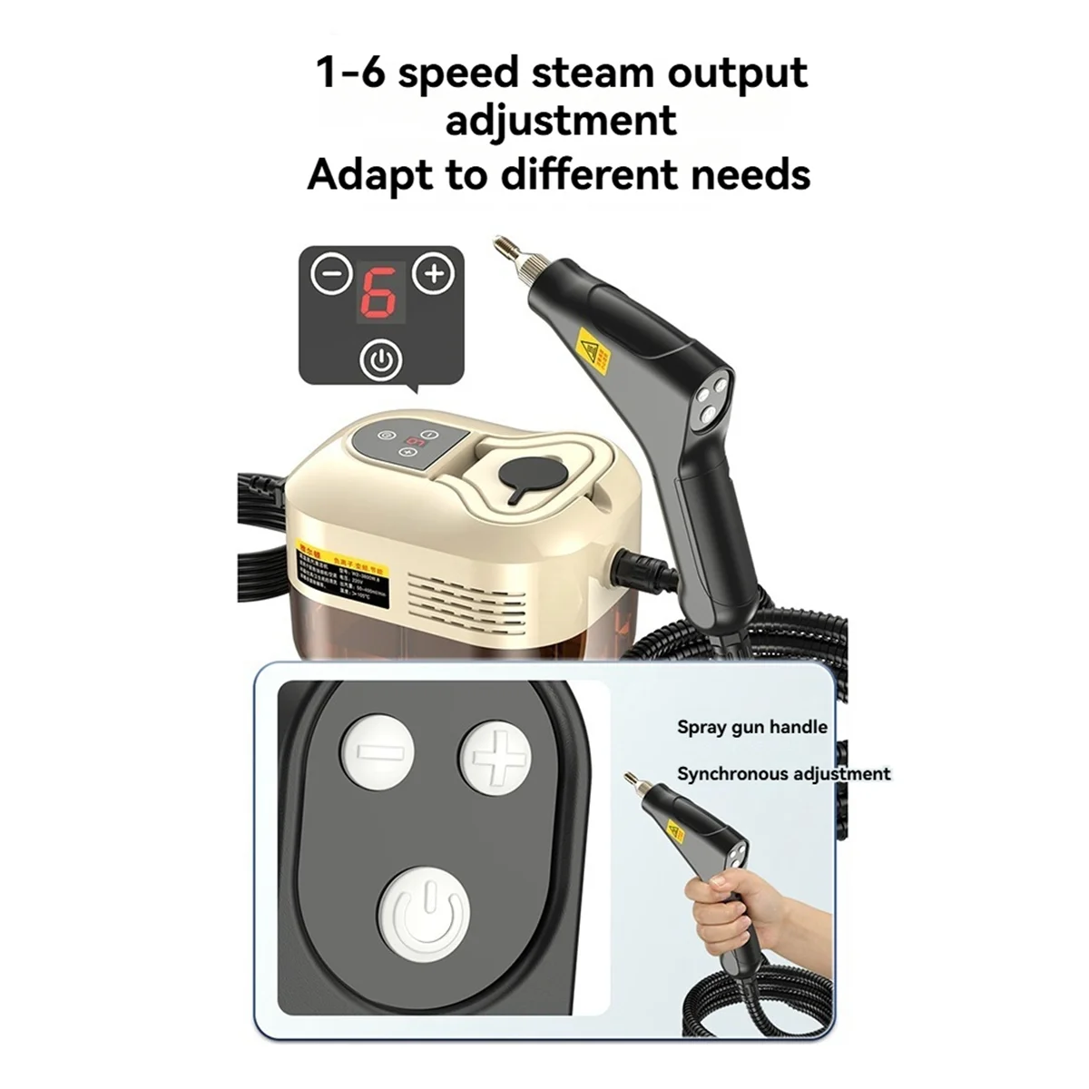 Limpiador de vapor de mano, vaporizador de alta presión de 1500W, desinfección de temperatura, lavadora por chorro de presión, enchufe estadounidense