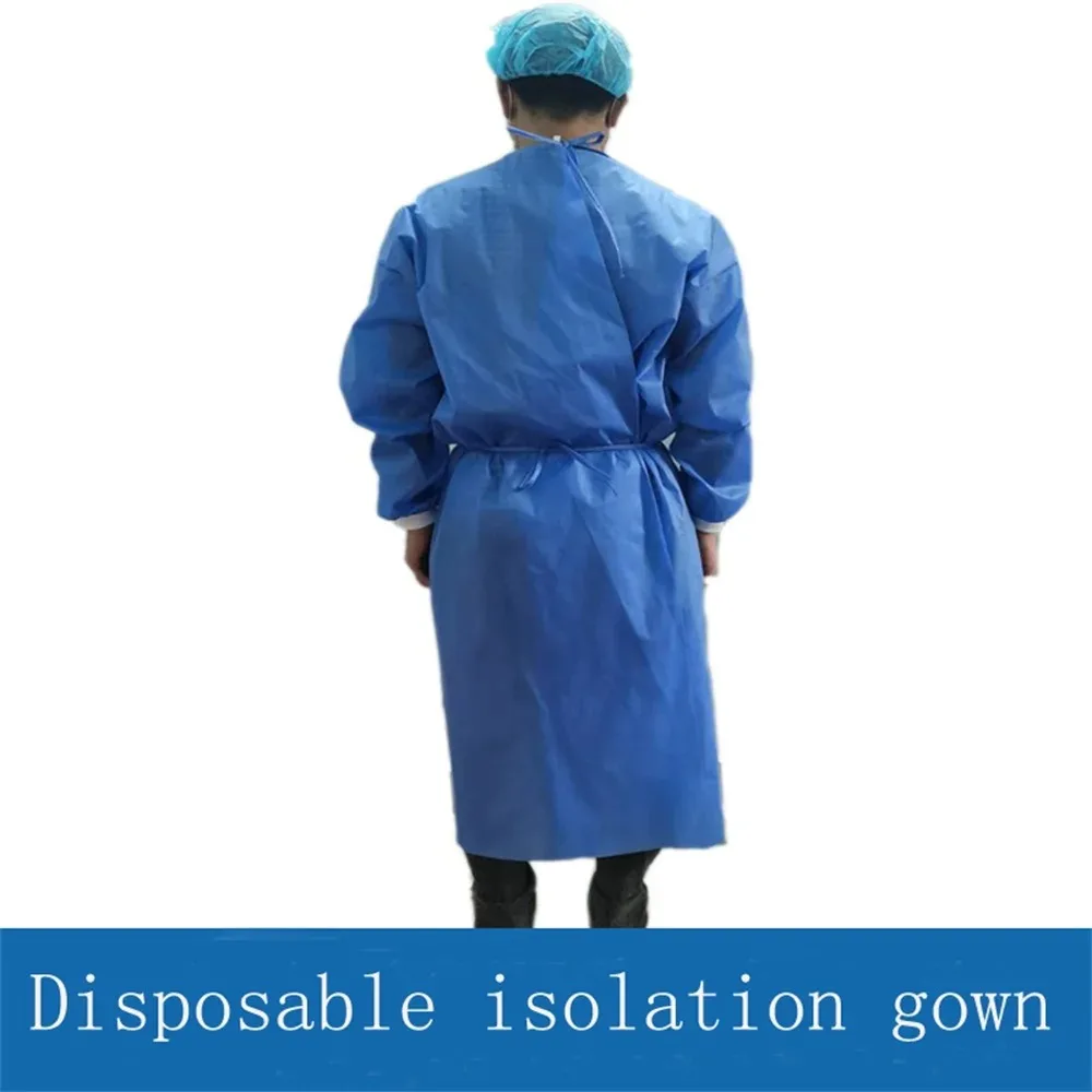 10pcs Disposable Thick Non-Woven Dust-Proof Clothes Blue Spray Paint Protective Work Isolation Clothing Nursing Labour Gown