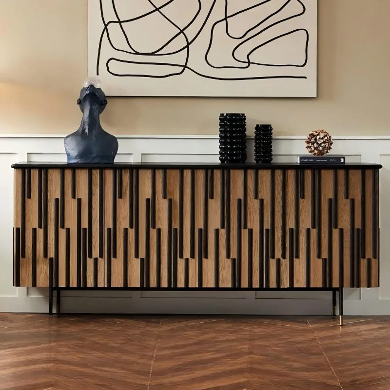 Italian minimalist paint side cabinet, solid wood entrance cabinet