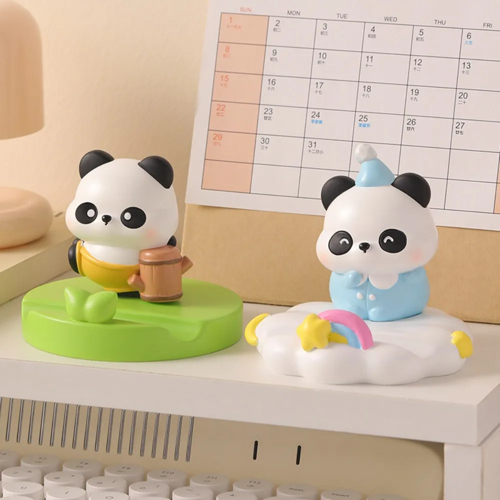 

Фигурки панды, держатель для мобильного телефона, смоляная кукла, милый держатель для телефона, мультяшный креативный кронштейн для мобильного телефона, декор для стола