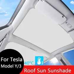 Sun Shades For Tesla Model 3 Highland Model Y 2017-2023 Ice Cloth Buckle Sun Pare Glass Front Rear Sunroof Skylight Accessory