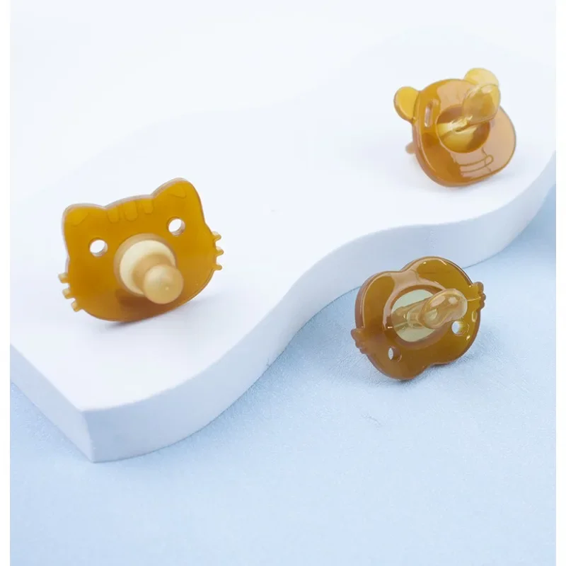 

New Creative Silicone Bear Pacifier Day Round Head Night Flat Head Storage Box Chain Baby Teether Toys Newborn Pacifier