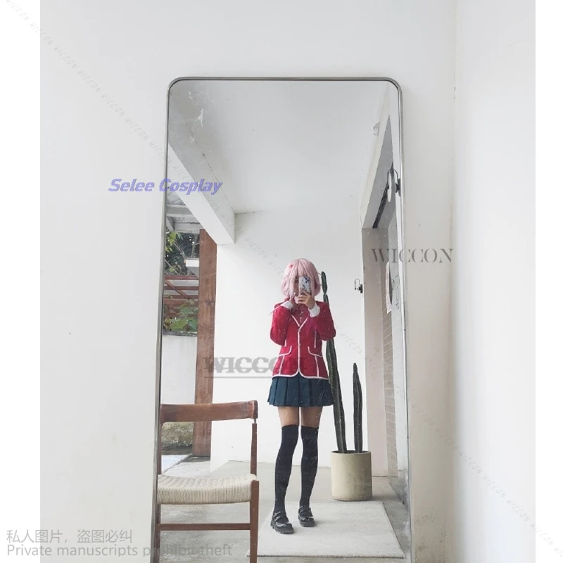 Anime Guilty Crown Inori Yuzuriha School Uniform Cos JK Pink Wig For Christmas Party Halloween Uniform Roleplaying Cos Costum