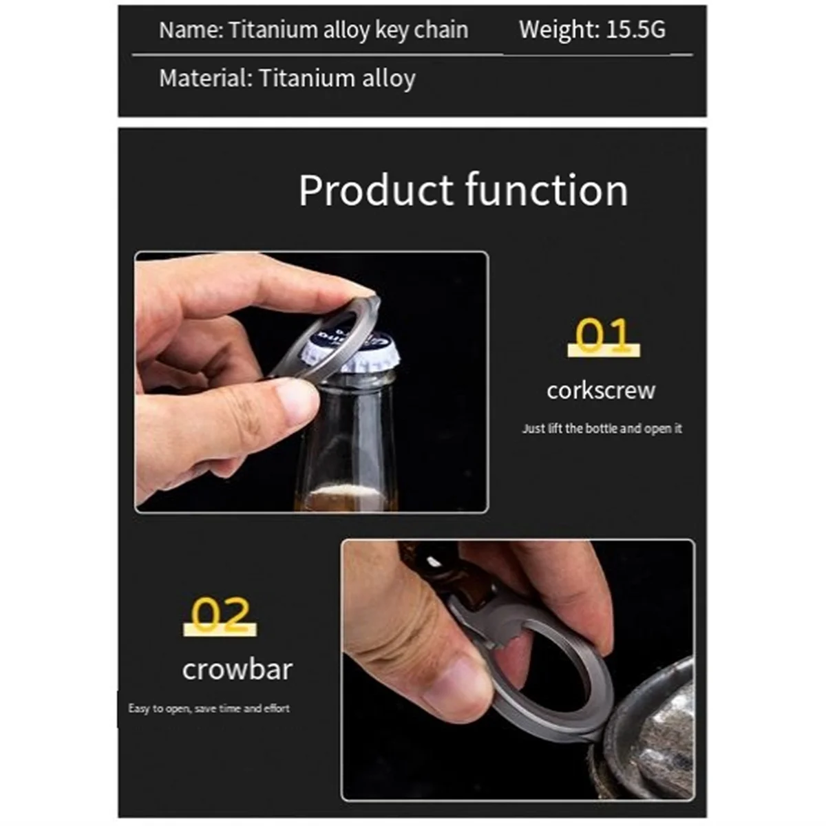 ELBA_Keychain Key Pendant Car Key Bag Portable Bottle Opener Tool