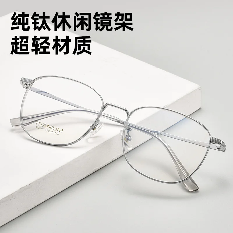 Pure titanium high quality retro ultra-light all titanium glasses for men and women young round student glasses frame wholesale