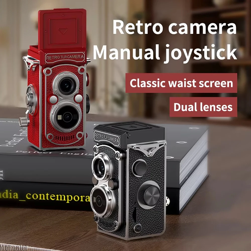 Retro Dual Lens Mini Camera with Infrared Night Vision And Manual Joystick HD Portable Nostalgic Design