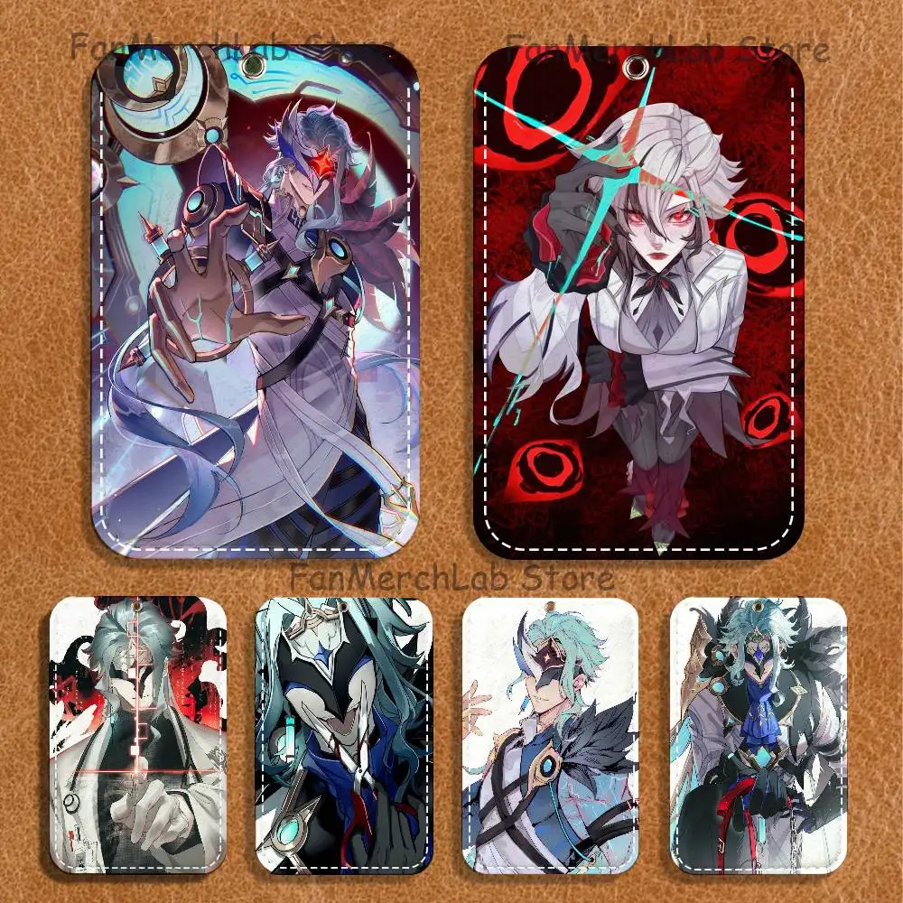 

G-GenshinS Game D-Dottore Holder Keychain For Bank Business Work Card Holder Student Card Protective Case Bus Card