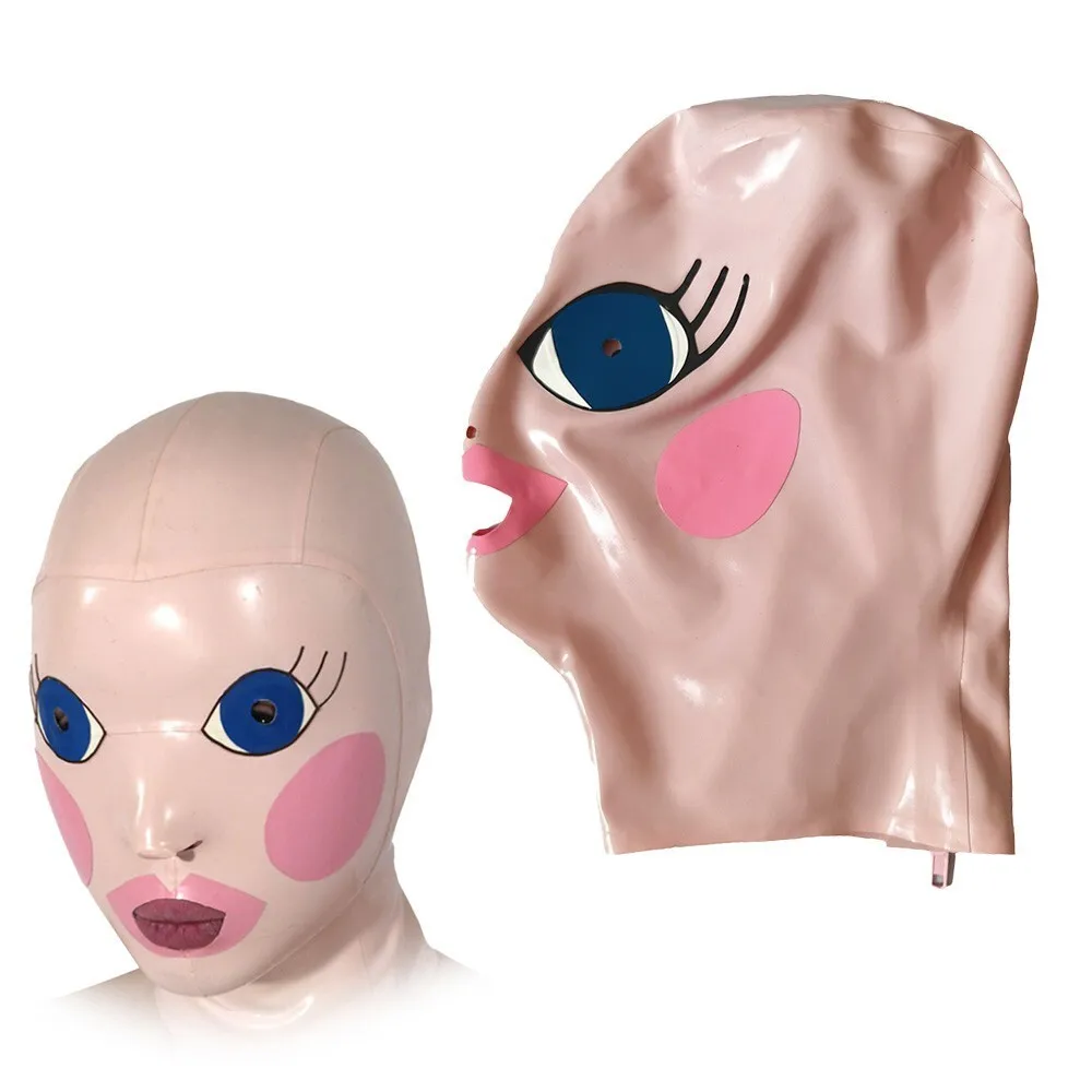 

Anime facial latex hood cover handmade rubber mask