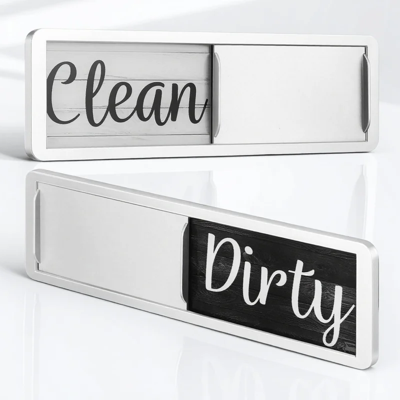 

Dishwasher Magnet Clean Dirty Sign Sturdy Acrylic ABS Magnetic Dishwasher Dirty Clean Indicator Long-Lasting Home Decor