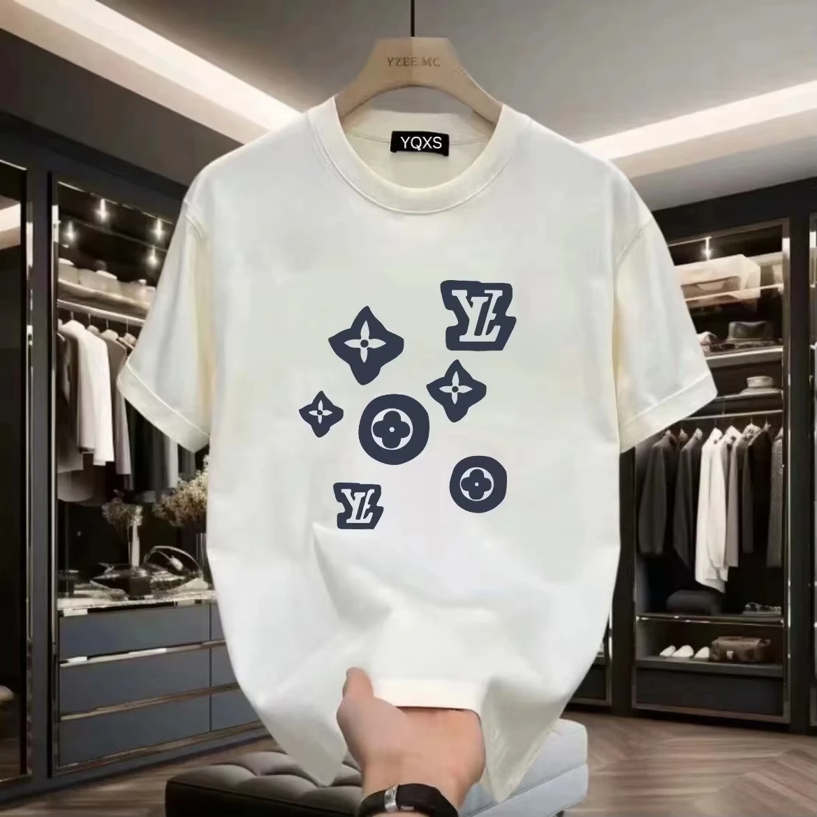 

LV "EKFG" Summer Letter High Quality Printed T-shirt Oversized Couple T-shirt Men/women Short Sleeve T-shirt