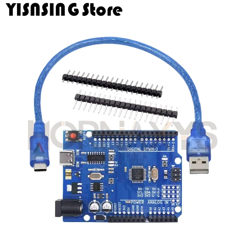 1PCS ONE R3 UNO Board ONE R3 CH340G MEGA328P Chip 16Mhz For Arduino UNO R3 Development Board USB TYPE-C MICRO