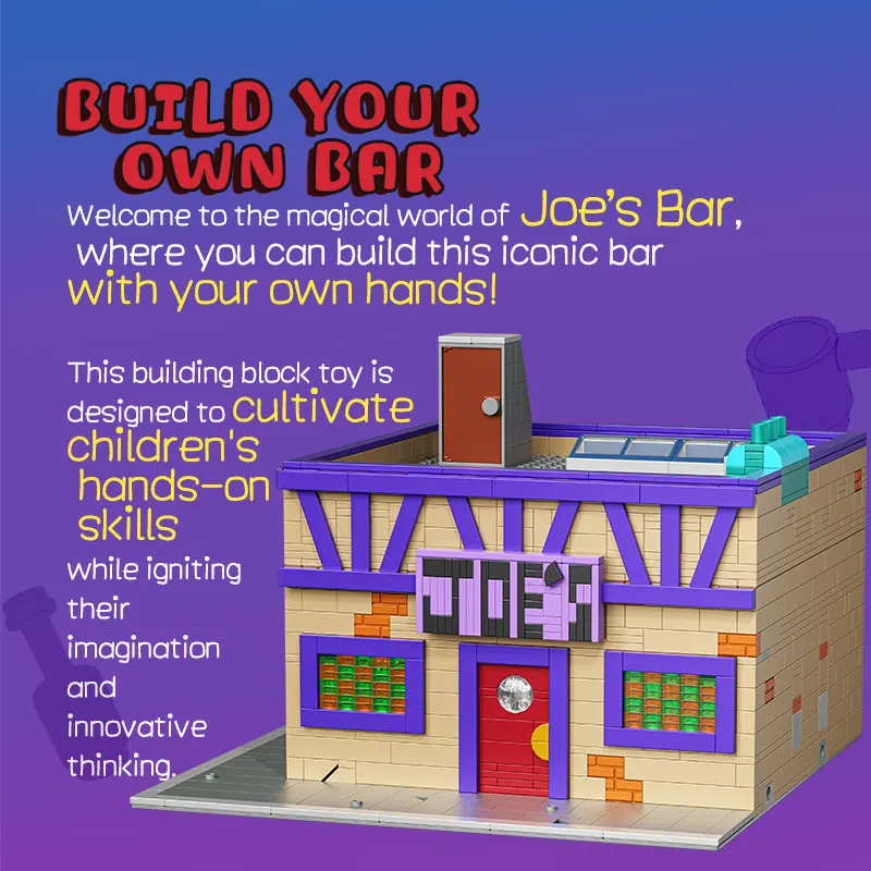 1748 Uds. Joe's Bar bloques de construcción MOC Anime película taberna arquitectura Modular modelo ladrillo montaje rompecabezas juguete para regalo para chico adulto