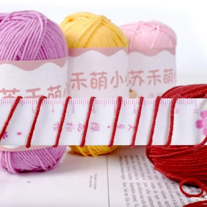 4-strand Combed Milk Cotton Yarn Ball Soft Yarn Wool for Crocheting & Knitting Hand Knitted Line Weaving Thread(50g. Each. 120M)