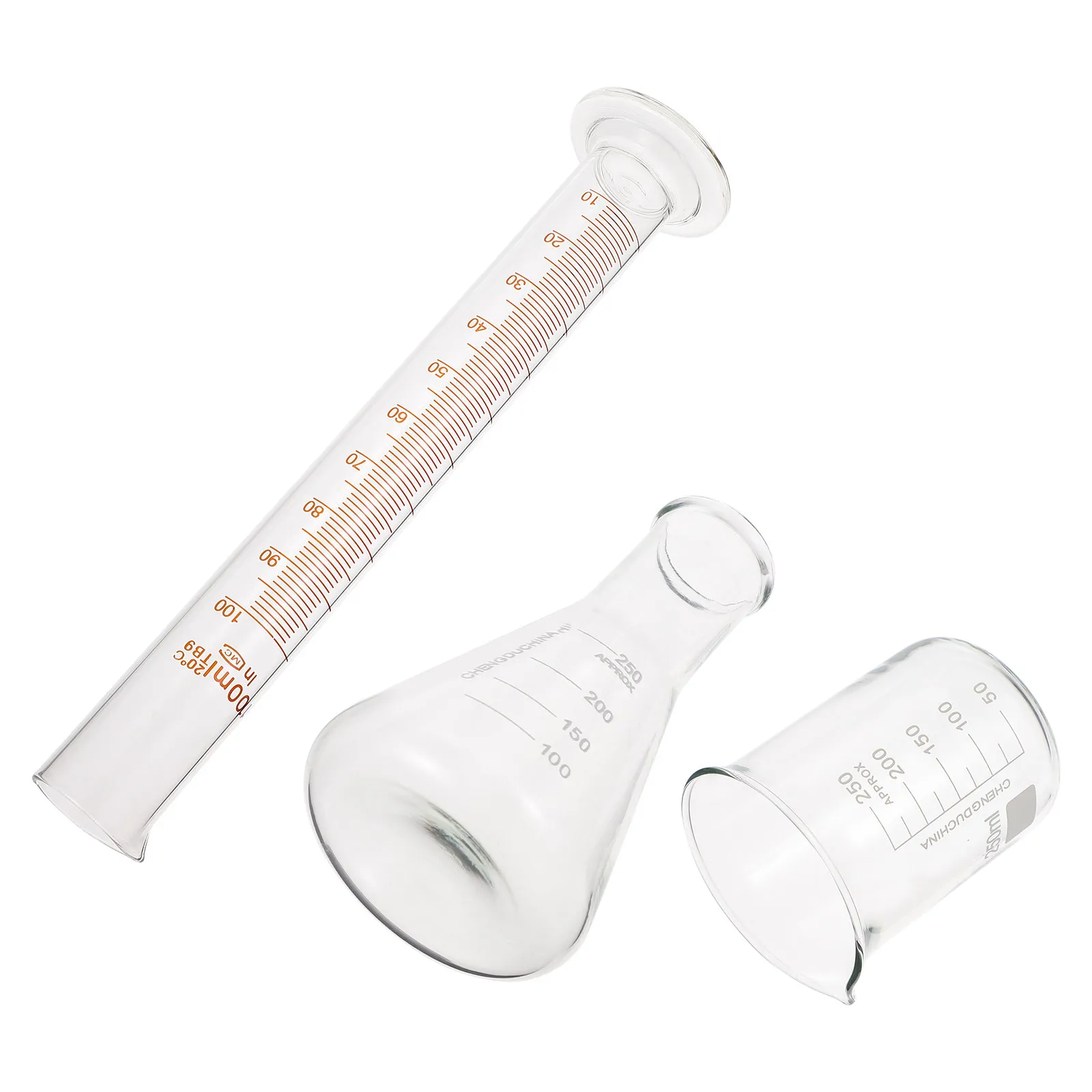 

1Set Scientific Teaching Tool Experimental Glass Measuring Cylinder Conical Set Laboratory Graduated Measuring