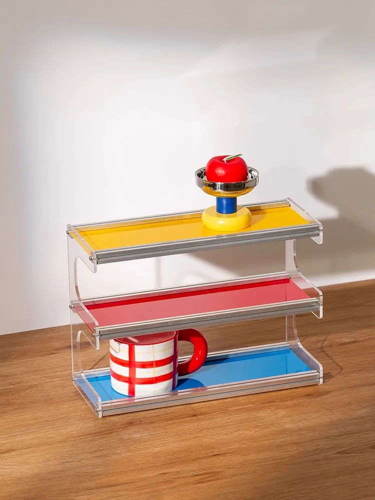 

Мемфисская гостиная, настольная многослойная стойка для хранения, легкая роскошная креативная акриловая чашка для воды, сортированная стойка для хранения духов