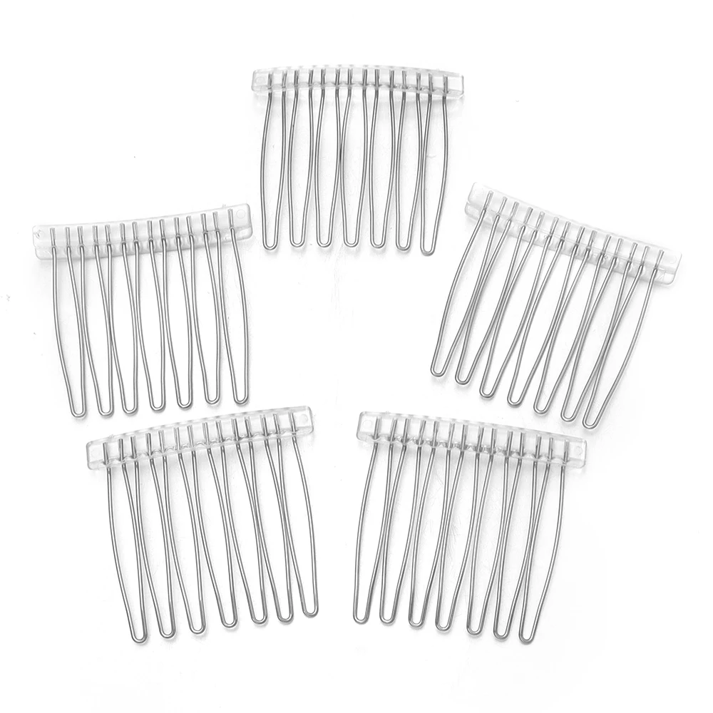 5pcs/lot 7/10Teeth Hair Comb Stainless Steel Comb Clip Hairpins For Women Girls DIY Wedding Bridal Hair Combs Hair Accessories