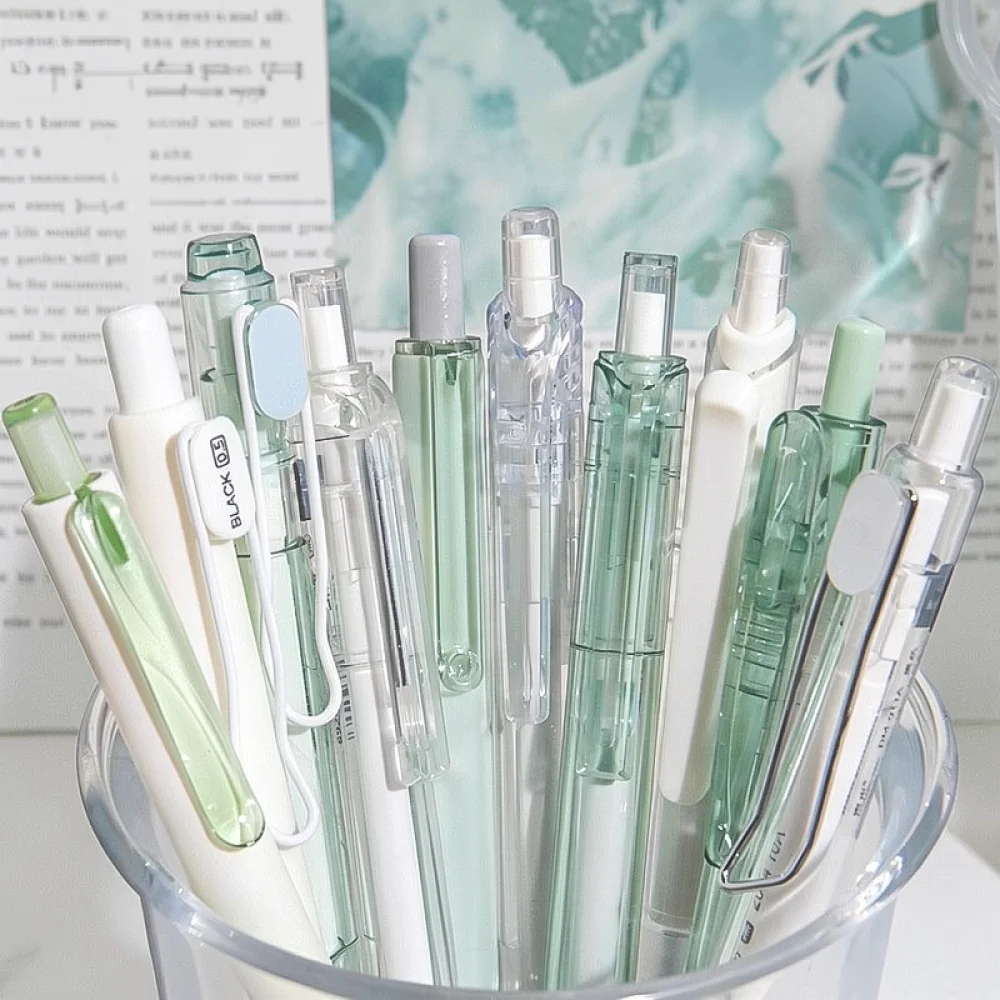 For For Dongmi Gel Pen Set Retractable 0.5mm ST Tip Smooth Black Ink Writing Stationery Student School Office Writing Needs